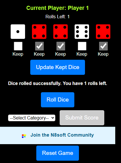 Notarzee Dice Game