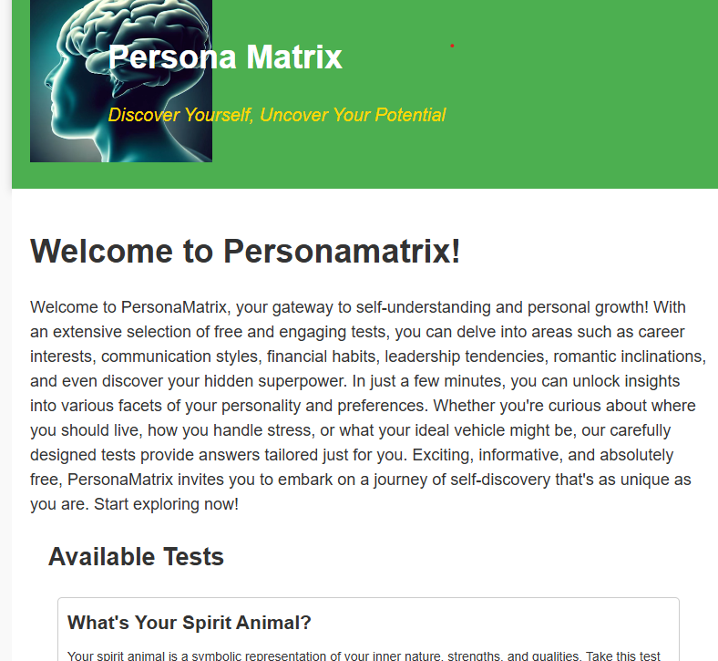 PersonaMatrix Personality Quizzes